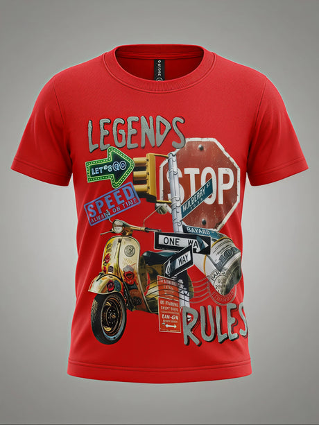 Boys Red Legends Graphic Print T-Shirt