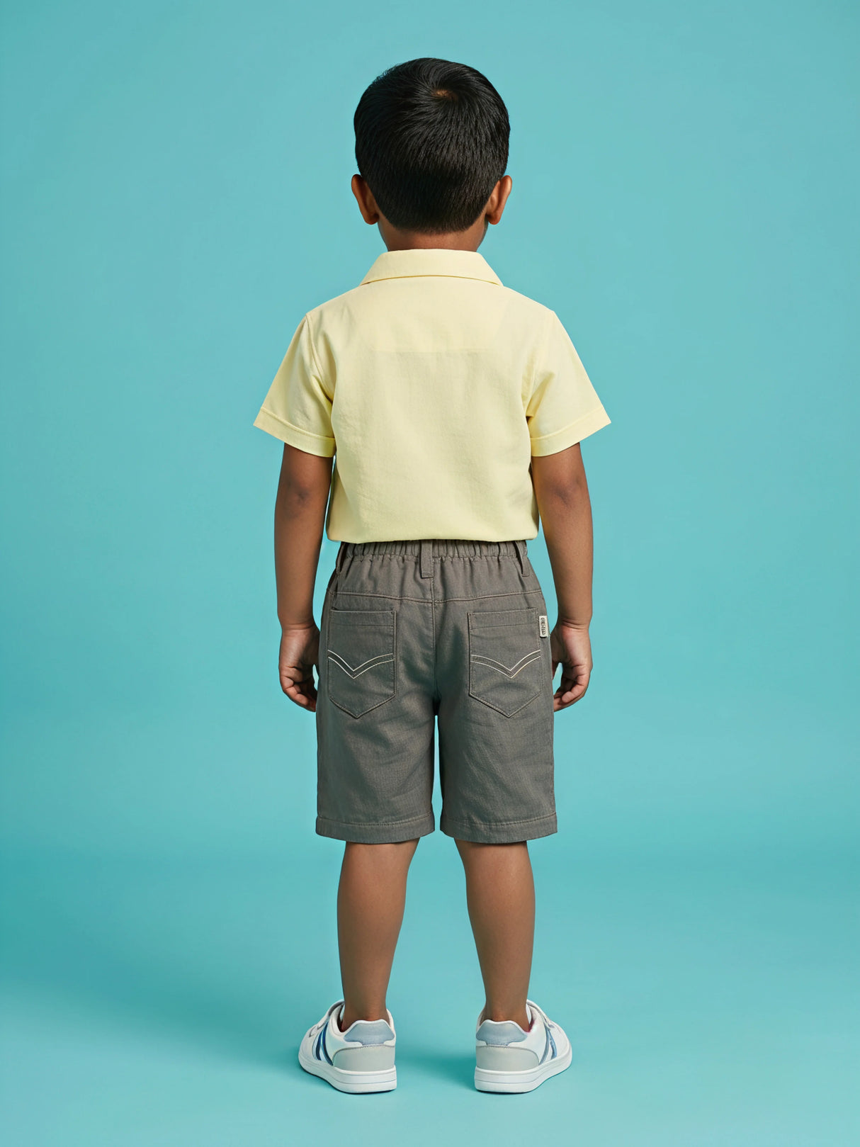 Boys Yellow Floral Embroidered Co-ord Set.