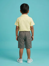 Boys Yellow Floral Embroidered Co-ord Set.