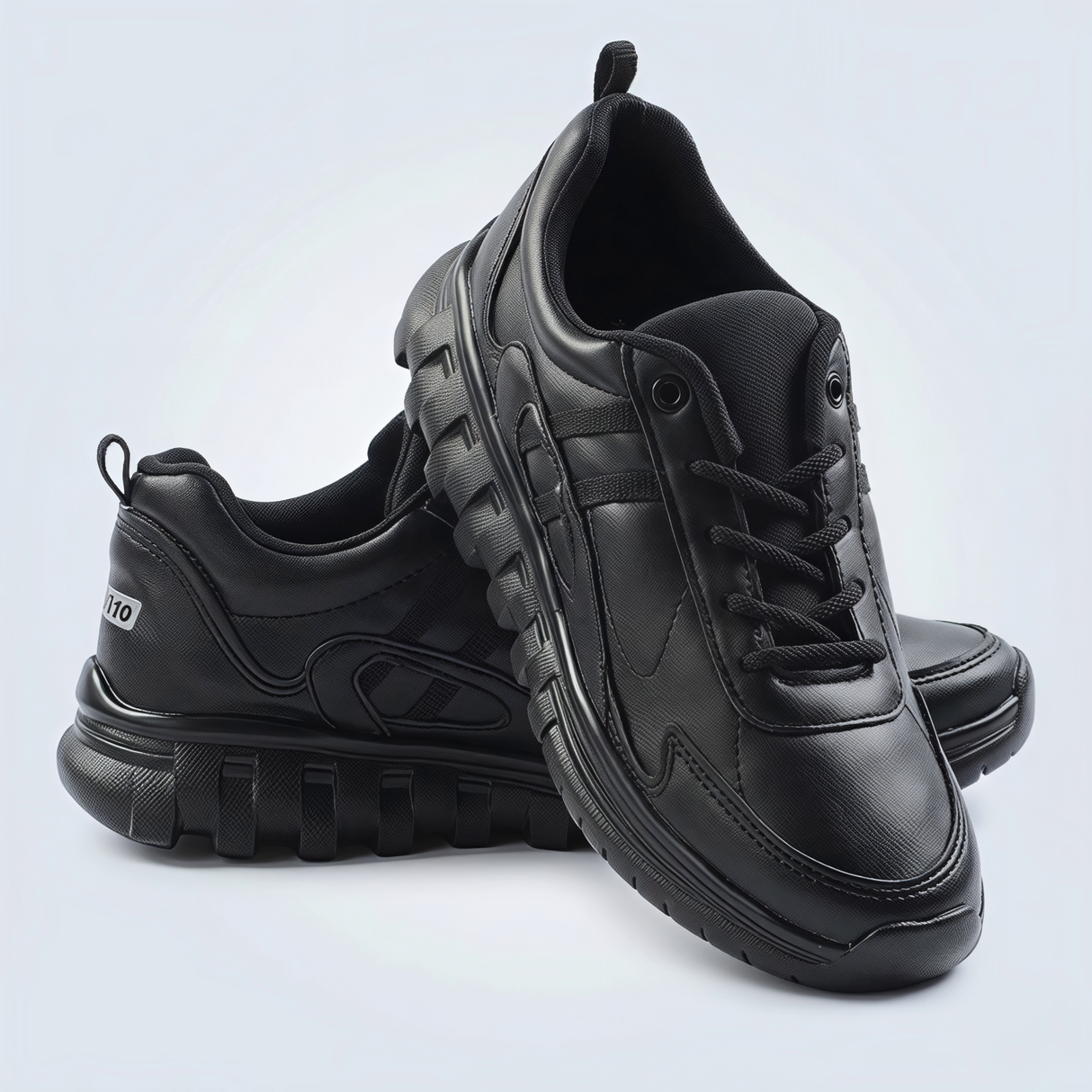 Liberty Force 10 Classic Black Lace-Up School Shoes.