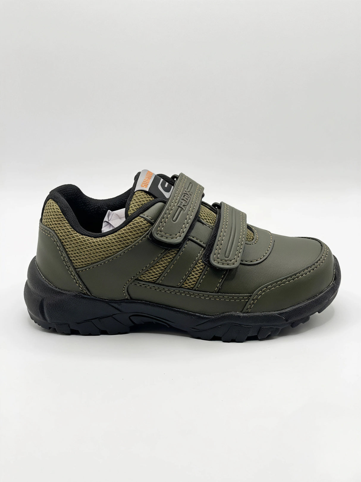Rex Stealth Green Velcro Sneakers for Boys.