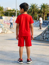 Boys Red Extreme Skate Graphic Co-ord Set.