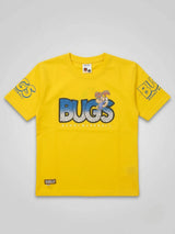Boys Yellow Bugs Graphic Cotton T-Shirt