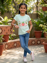 Girl's Mint Green "Life is Berry Good" Clothing Top