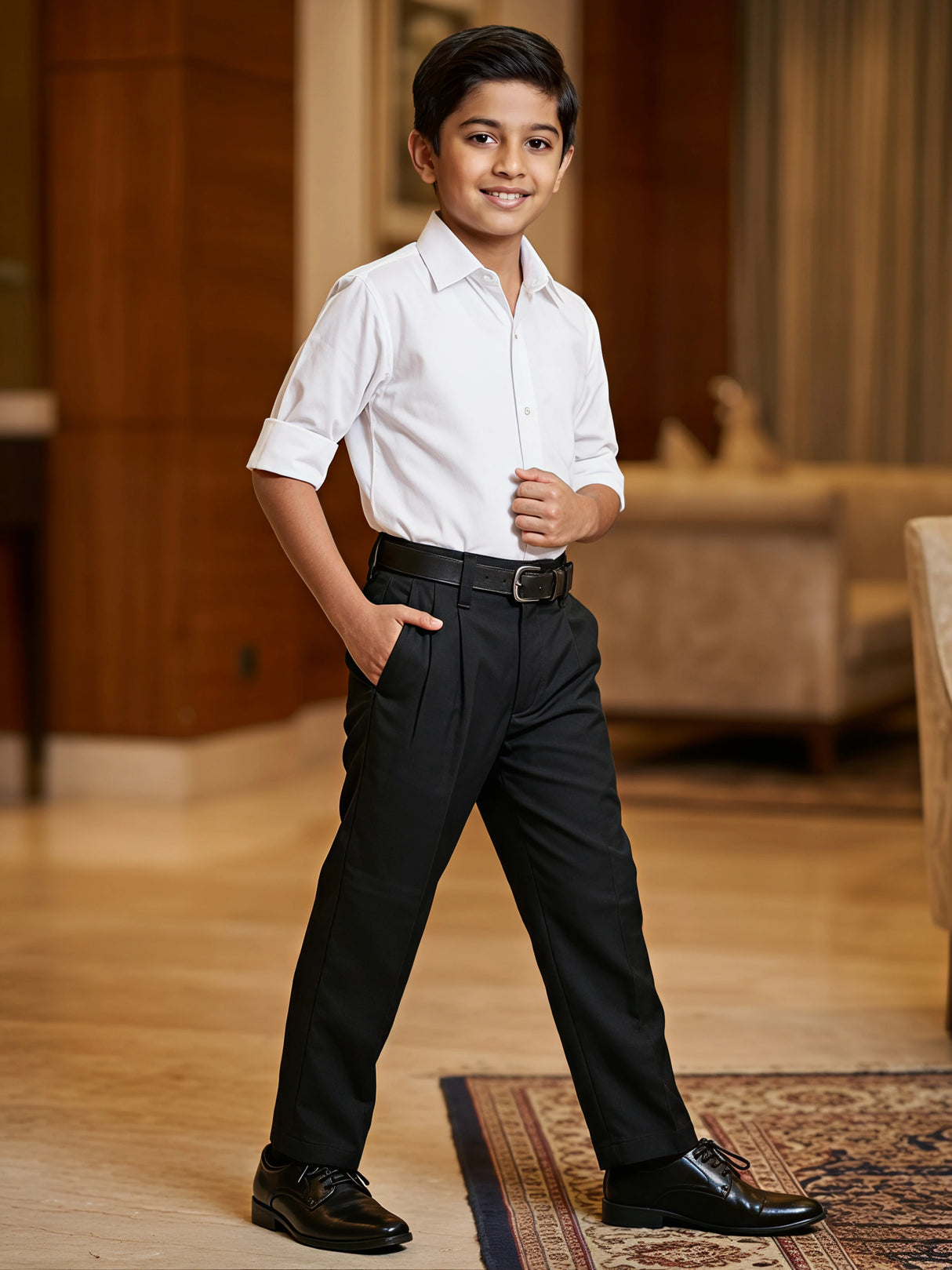 Boys' Classic Black Formal Pant