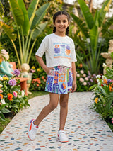 Girls Bloom with Grace Floral Print Co-ord Set - Orange