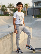 Boys' Slim Fit Stretch Jeans - Light Grey