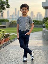 Boys Premium Navy Blue Slim Fit Stretchable Denim Jeans