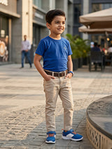 Boys' Stylish Slim Fit Brown Denim Jeans