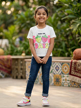 Girls' White "Enjoy The Good Days" Sequin Strawberry Graphic Top