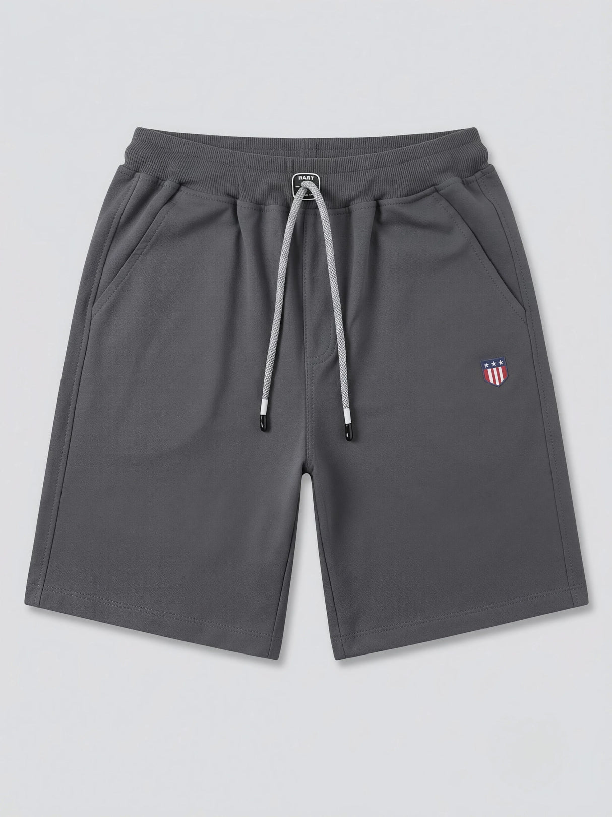 Boys' Dark Grey Cotton Comfort Drawstring Shorts