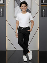 Boys' Premium Cotton Blend Black Joggers
