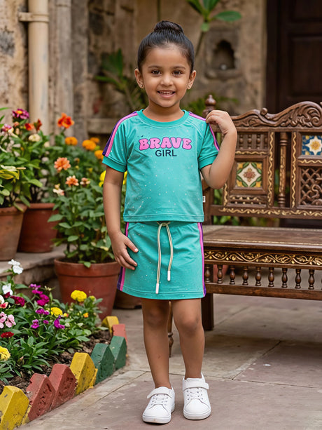 Girls Blue Brave Girl Skirt Coordinate Set