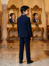Premium Navy Blue Coat Suit for Boys - Elegant Wedding & Party Wear ()
