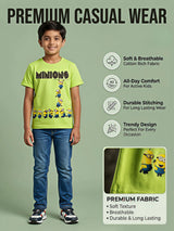 Boys Lime Green Minions Graphic Cotton T-Shirt