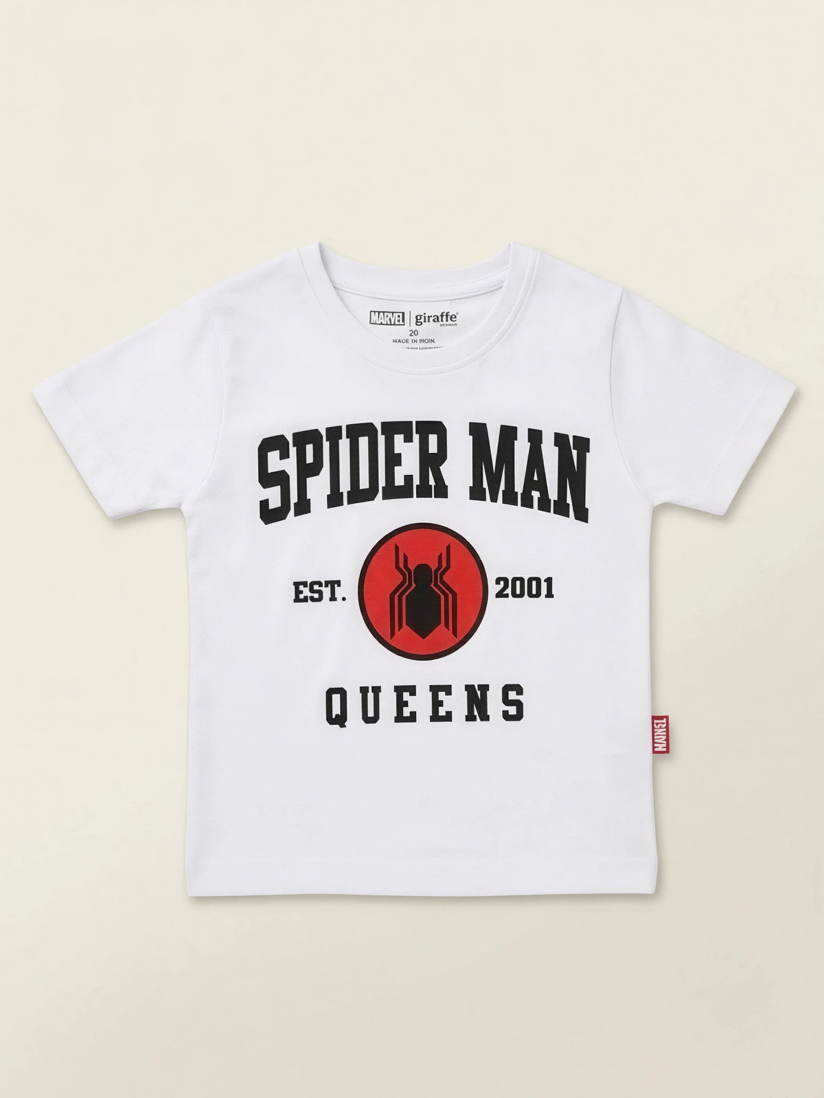 Boys White Spider-Man Graphic Printed Casual T-Shirt