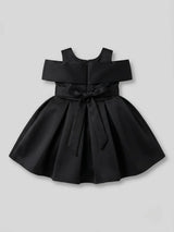 Girls Black Rose Applique Party Wear Frock.