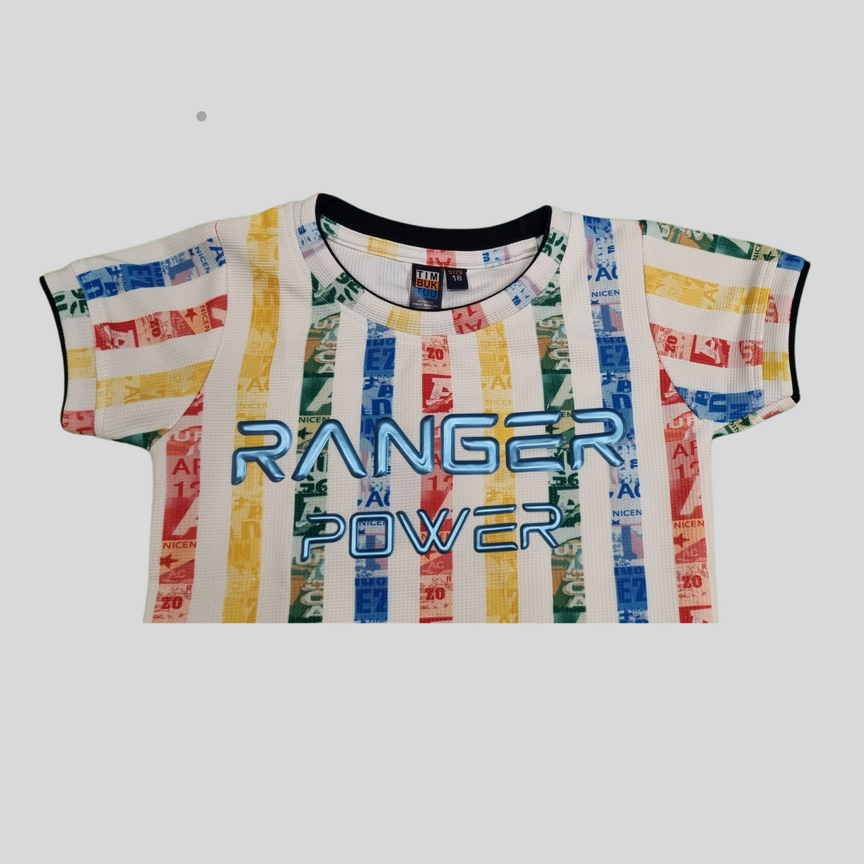 Boys' Multicolor "Ranger Power" Graphic T-Shirt – Soft Cotton Blend