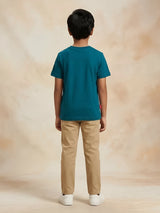 Boys Teal Green Graphic Print T-Shirt