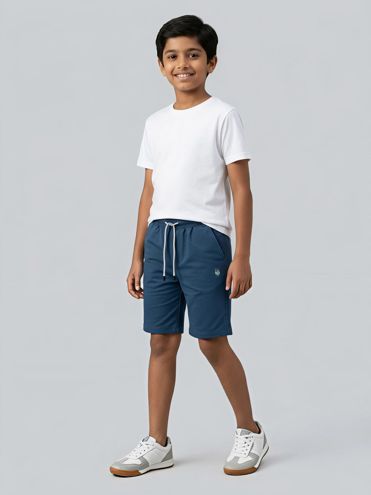 Boys Premium Teal Blue Comfort Fit Cotton Shorts