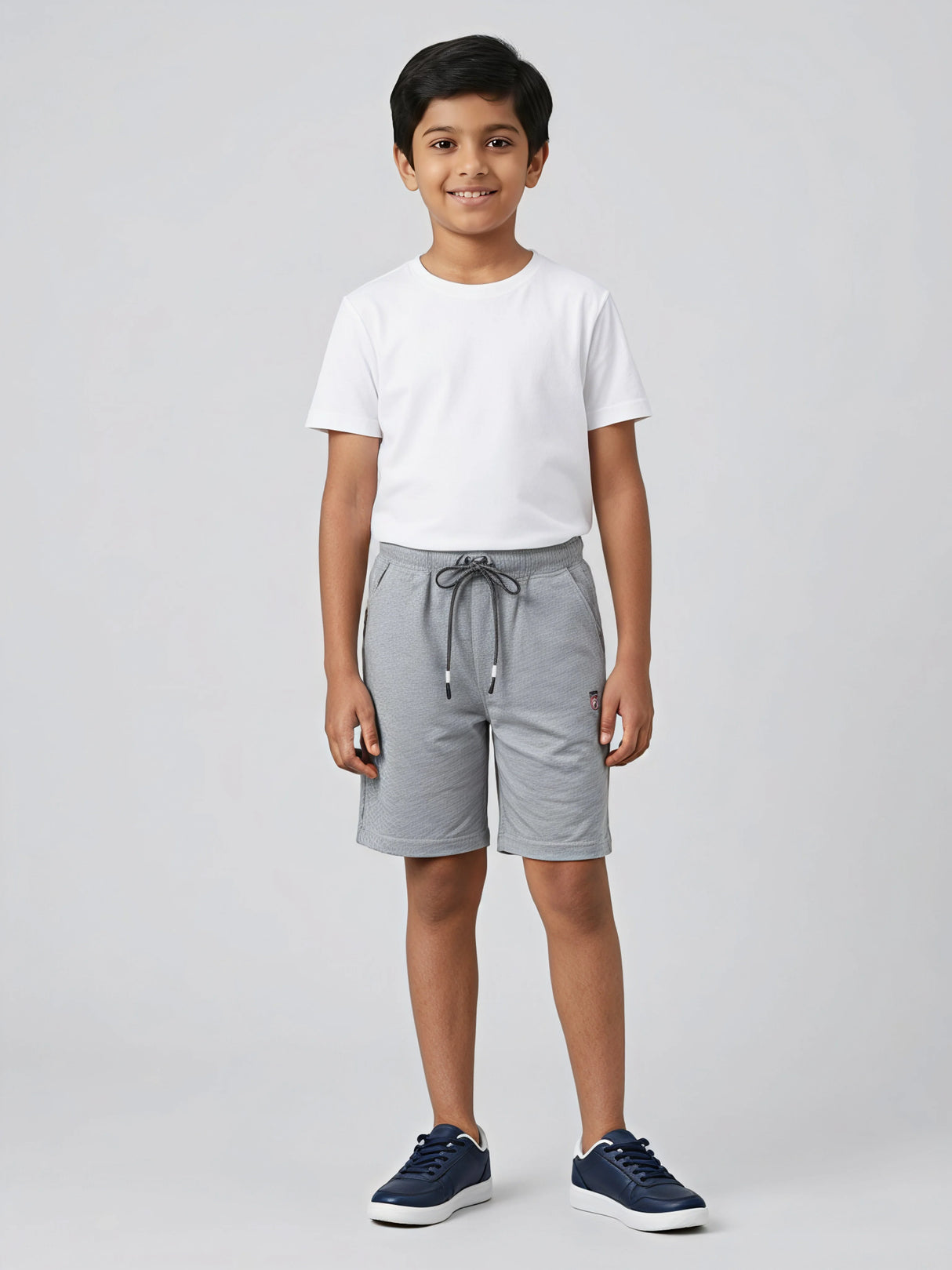 Boys' Premium Grey Cotton Knit Shorts - Casual Activewear