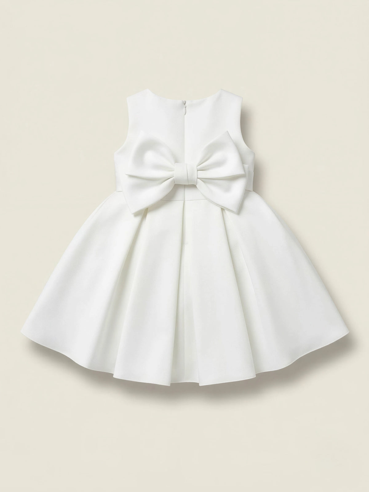 Girls White Sequin Bow Party Wear Frock.