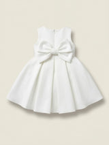 Girls White Sequin Bow Party Wear Frock.