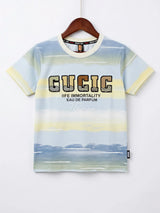 Boys Yellow Ombre Graphic Print T-Shirt
