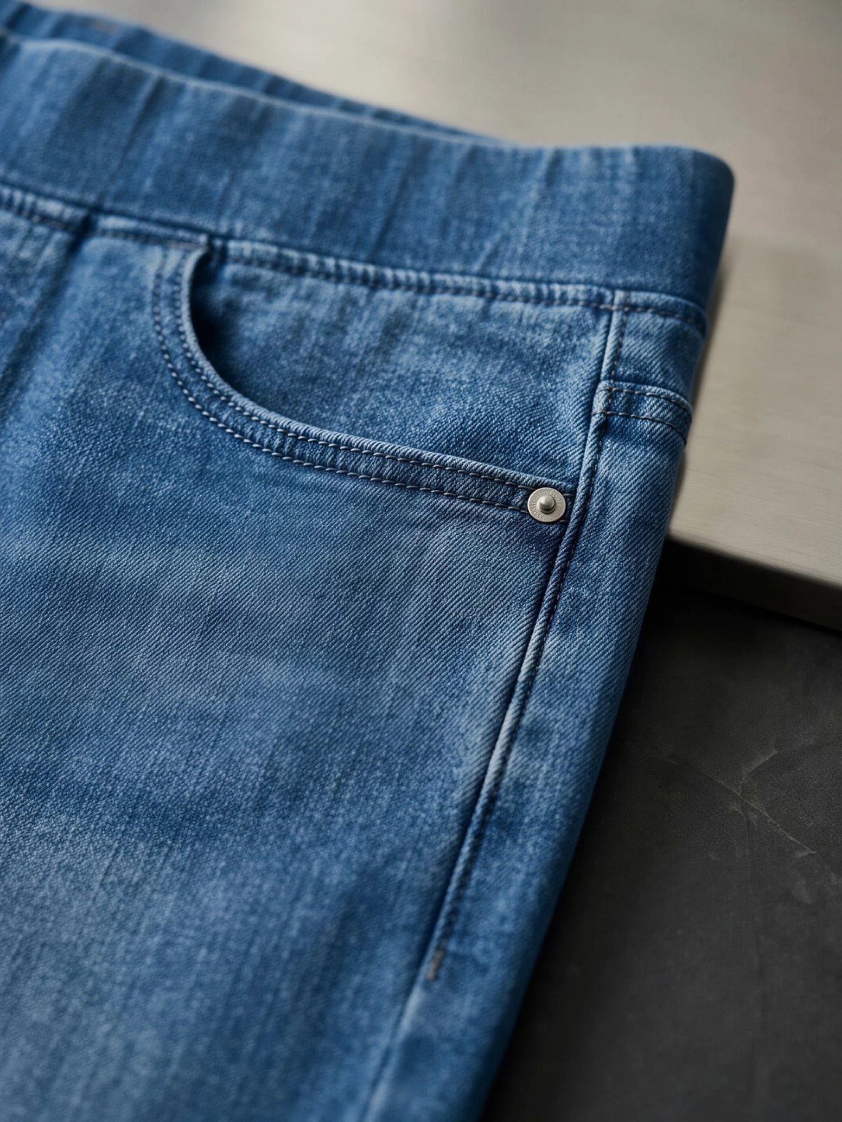 Girls Navy Blue Straight Fit Casual Pants.
