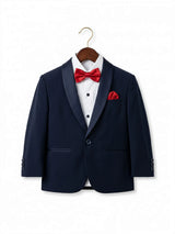 Premium Navy Blue Coat Suit for Boys - Elegant Wedding & Party Wear ()