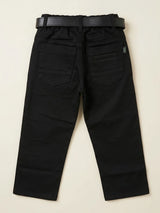 Boys Black Slim Fit Casual Pants