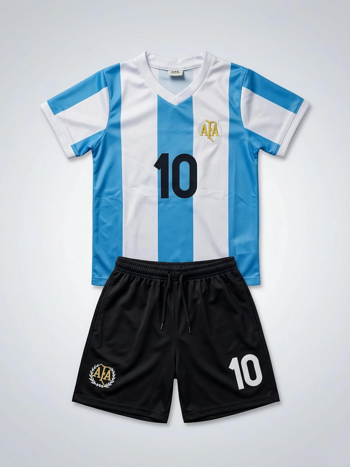 Boys White & Blue Football Jersey Coordinate Set - Match Ready.