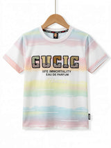 Boys Pink Pastel Graphic Printed Cotton T-Shirt