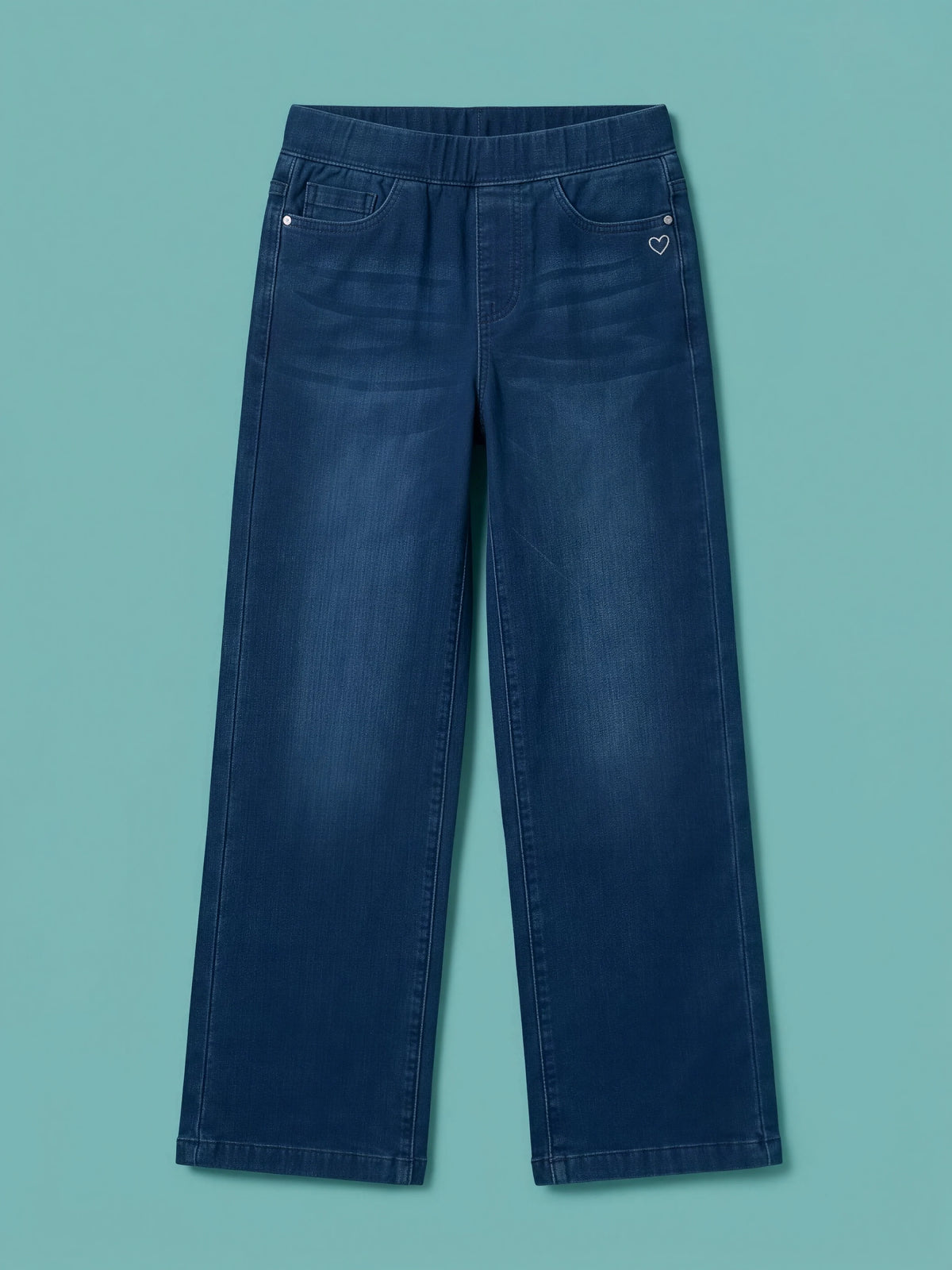 Girls Navy Blue Elastic Waist Casual Jeggings.