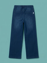 Girls Navy Blue Elastic Waist Casual Jeggings.