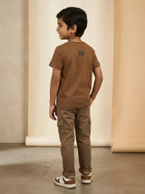 Brown Cotton Graphic Print T-Shirt  Wear