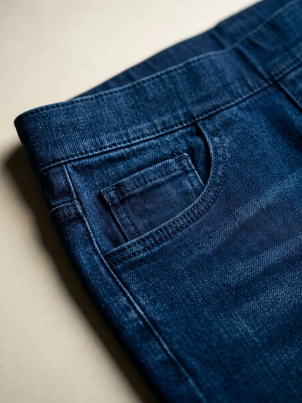 Girls Navy Blue Elastic Waist Casual Jeggings.