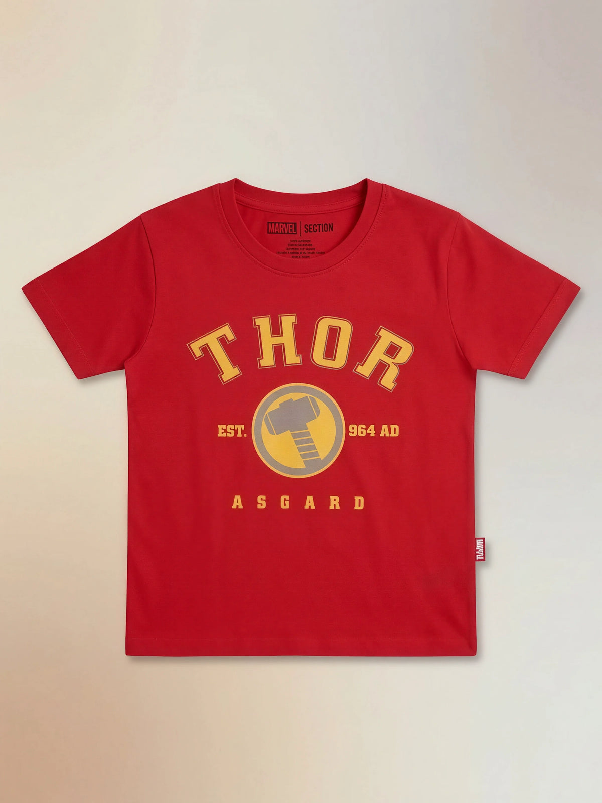 Boys Red Thor Graphic Printed Casual T-Shirt