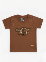Brown Cotton Graphic Print T-Shirt  Wear