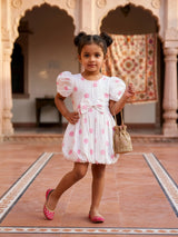 Pink Polka Dot Bubble Frock for Baby Girls
