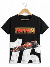 Boys Black Ferrari Racing Graphic T-Shirt