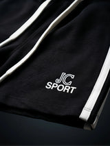 Girls Black Sporty Shorts with Side Stripes