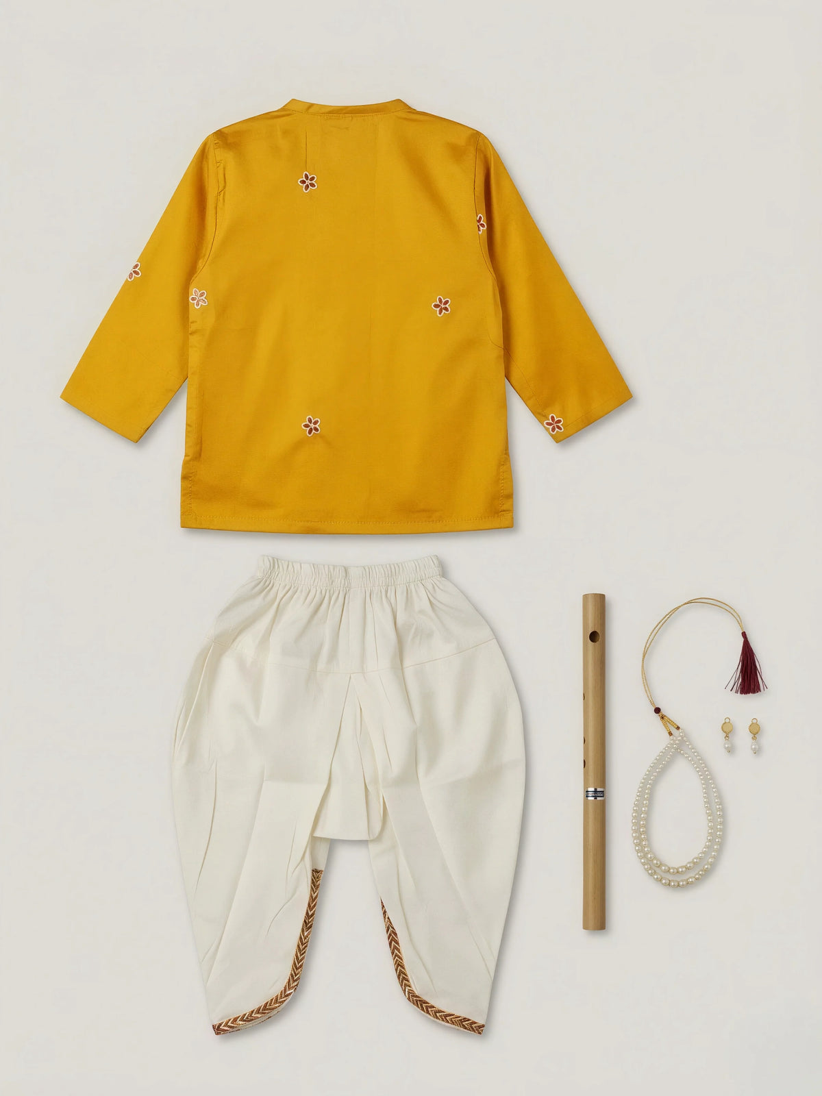 Boys Yellow Kanha Dhoti Kurta Set.