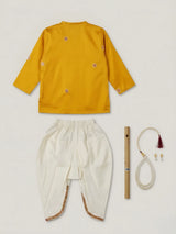 Boys Yellow Kanha Dhoti Kurta Set.