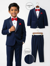 Premium Navy Blue Coat Suit for Boys - Elegant Wedding & Party Wear ()