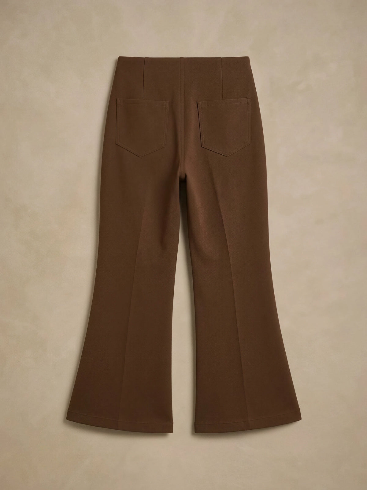 Girls Brown High-Waist Flare Casual Pants.