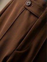 Girls Brown High-Waist Flare Casual Pants.