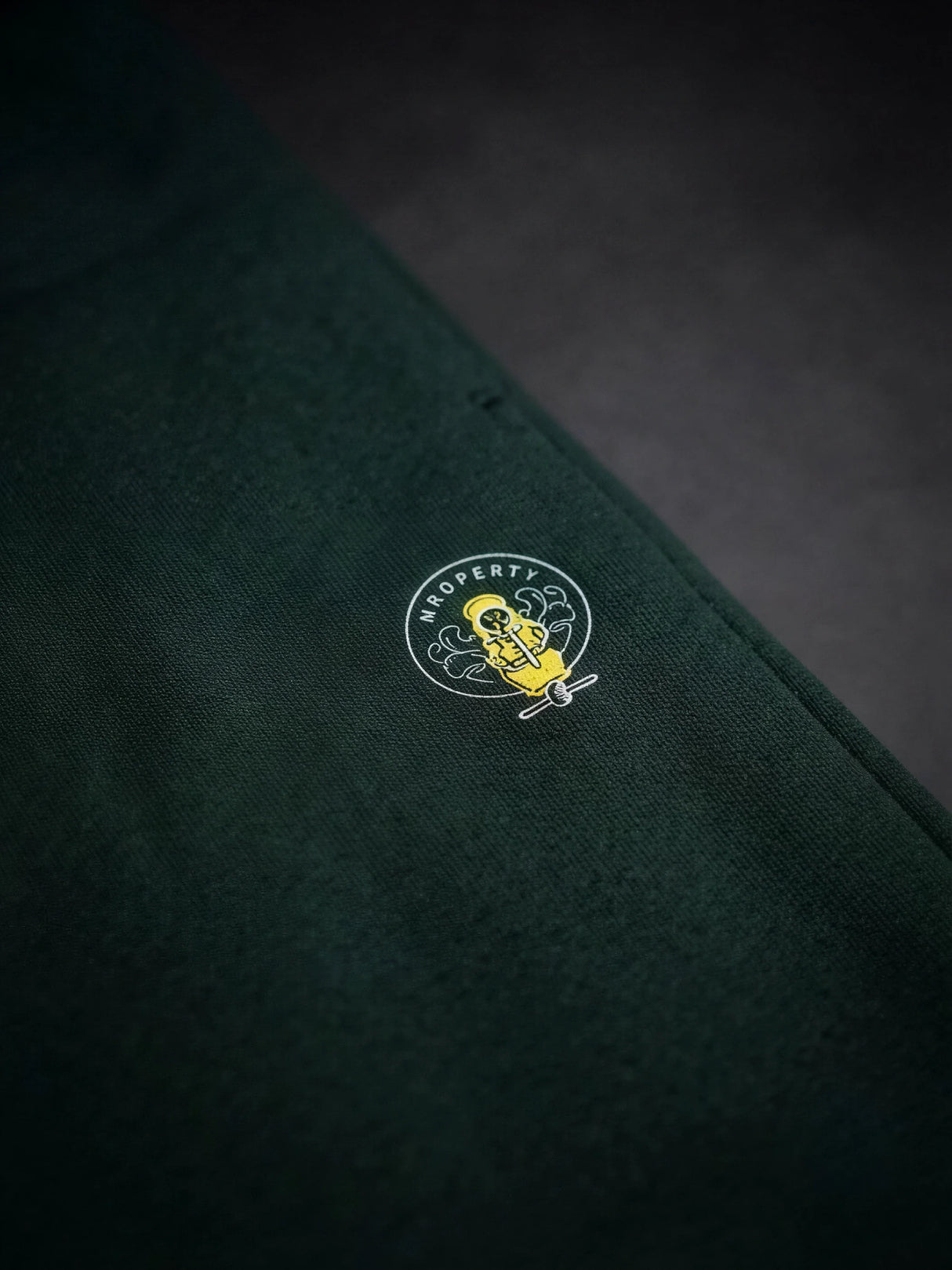 Boys Dark Green Casual Trackpants with Contrast Drawstring & Zip Pockets