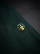 Boys Dark Green Casual Trackpants with Contrast Drawstring & Zip Pockets