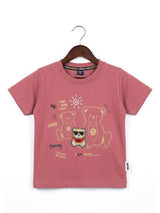 Boys Pink Teddy Graphic T-Shirt & Plaid Shorts Coord Set